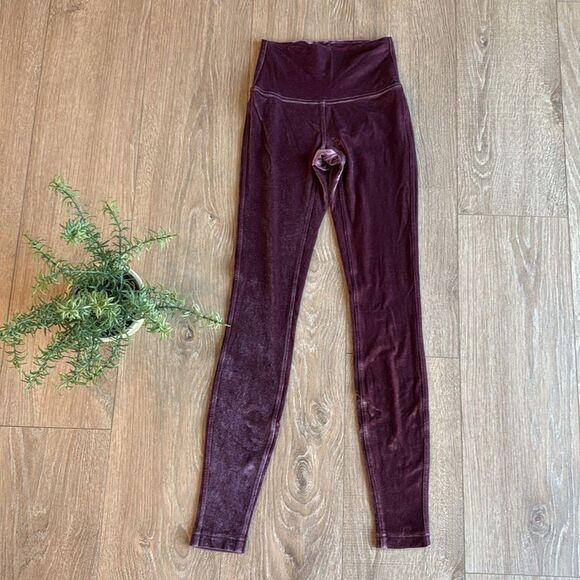 LULULEMON NWOT WUNDER LOUNGE VELVET HIGH RISE LEGGINGS SIZE 2 - Picture 3 of 7